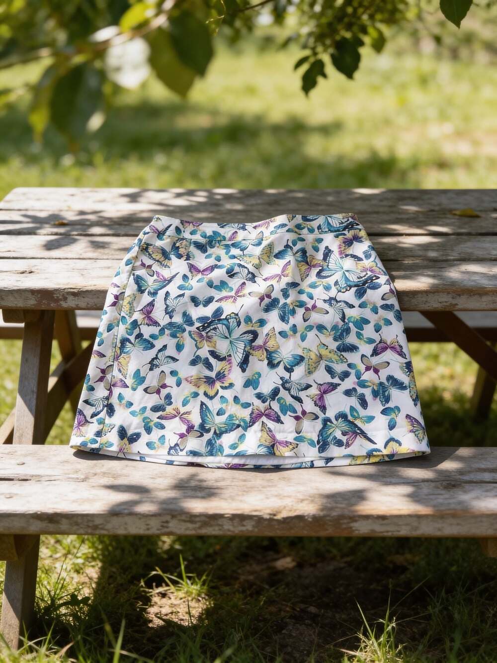 Talbots Canvas A-Line Skirt in Exquisite Butterflies Print 16WP